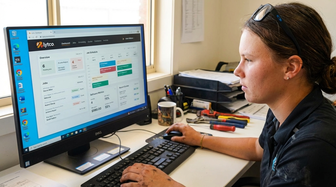 Tradie using Lytco on site