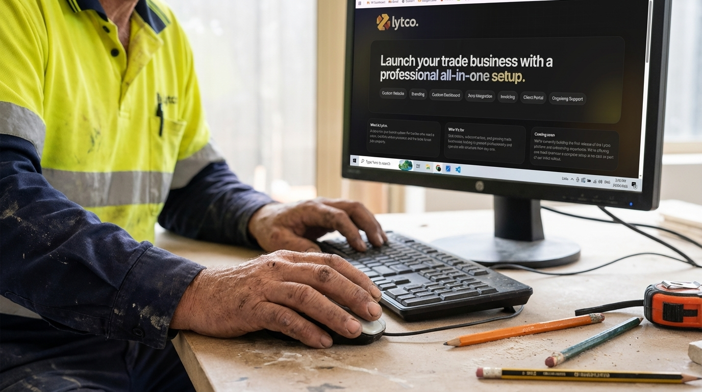 Tradie using Lytco on site